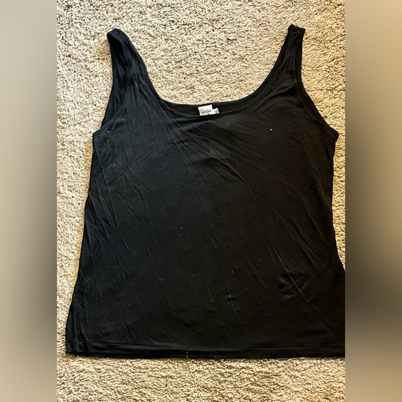 SILK TANK TOP BLACK SILKY DRESSY SIZE WOMEN’ S XL - Picture 1 of 4